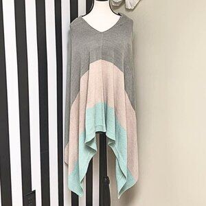 Barefoot Dreams Cozy Chic Ultra Lite Sunset Poncho Seagreen Size OSPL